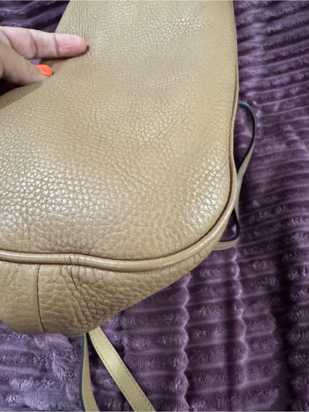 🤎 Gucci Pebbled Leather Dome Crossbody Satchel Bag Beige Nude Authentic COA - Picture 10 of 16